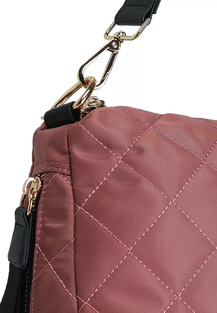 Quilted Nylon Convertible Shoulder Bag