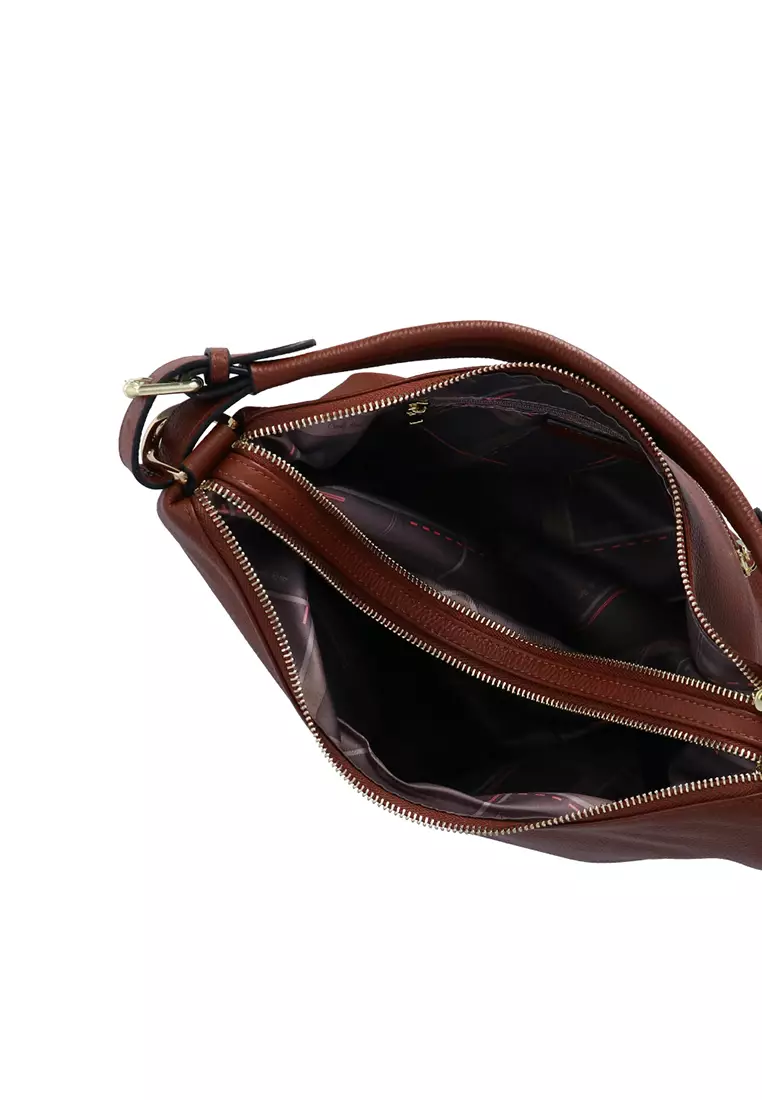 CR Robin Hobo Leather Bag - Brown