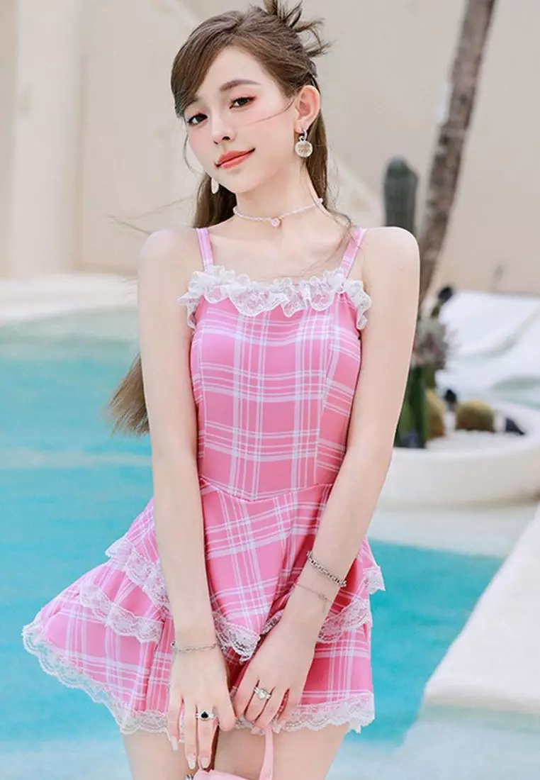 Buy LYCKA LMN8031 Korean Lady One Piece Swimwear Pink 2024 Online