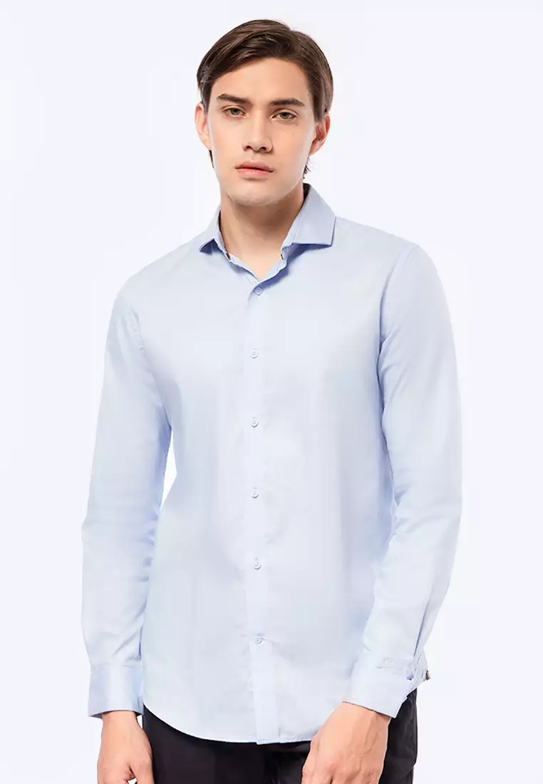 Jual WOOD Slim Fit Formal Long Sleeve Shirt Original 2024 ZALORA Indonesia