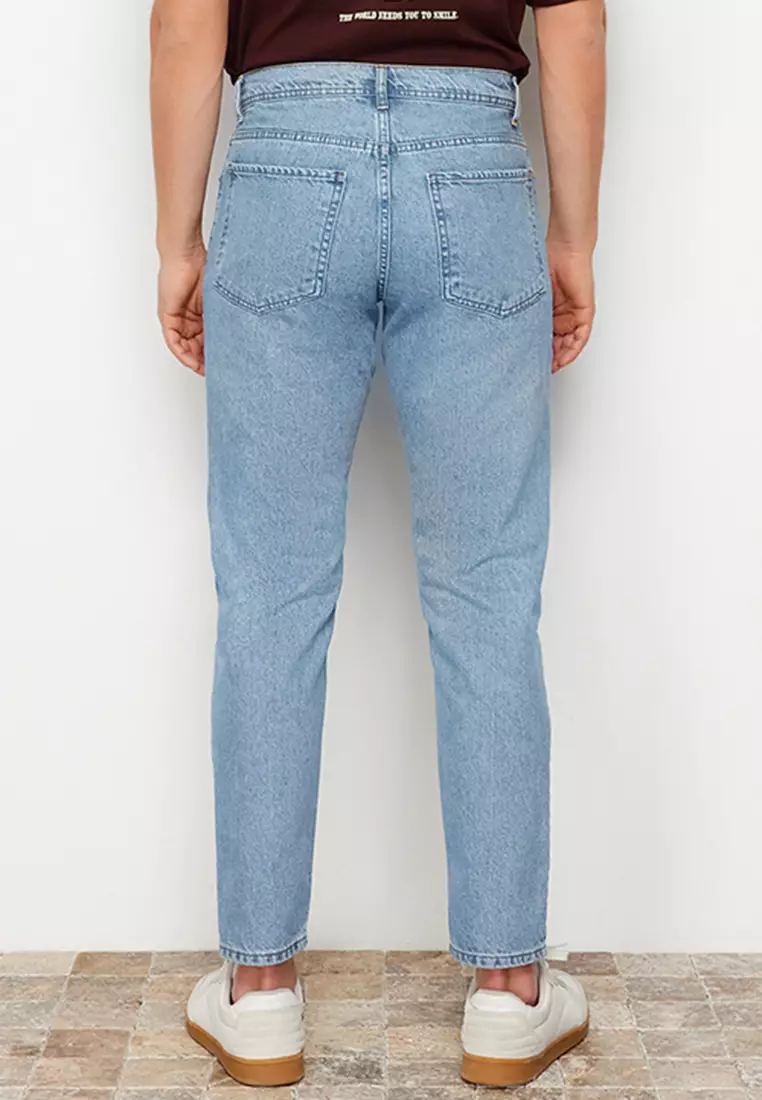 Light Blue 100% Cotton Essential Fit Jeans