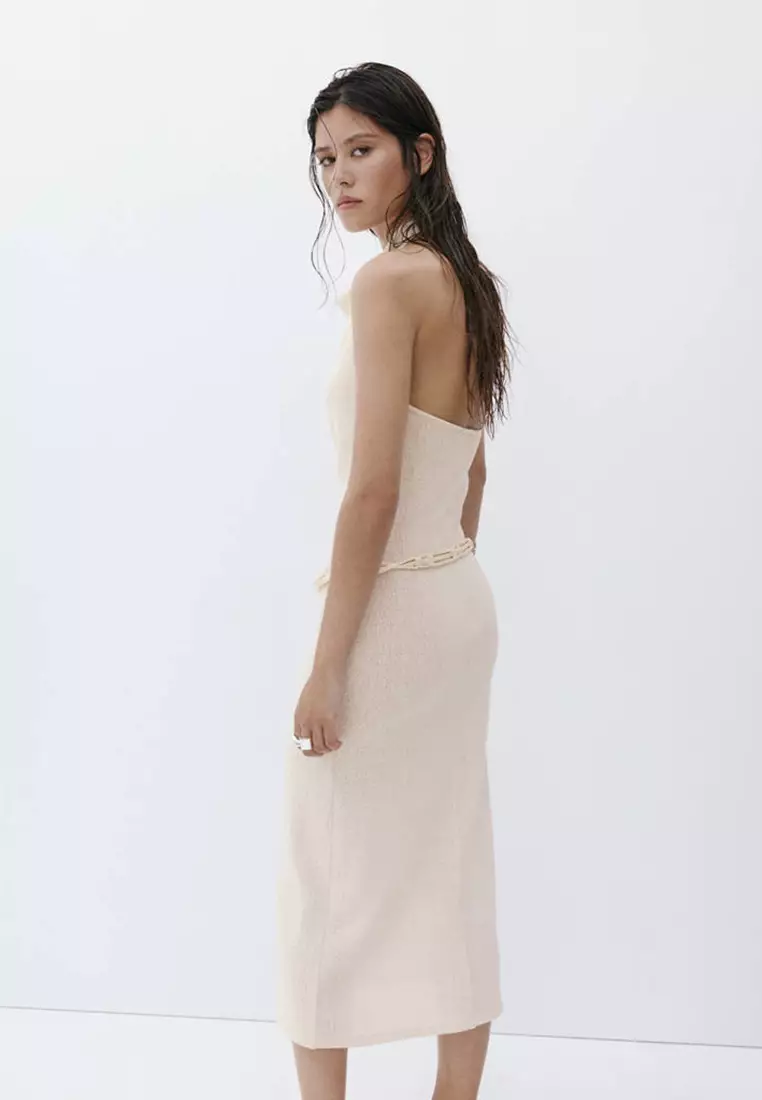 Halter Knit Dress with Belt