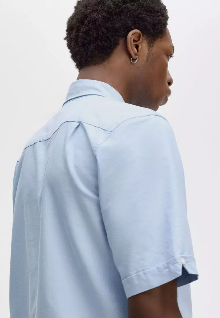 Fred Perry M8730 Oxford Shirt (Light Smoke)