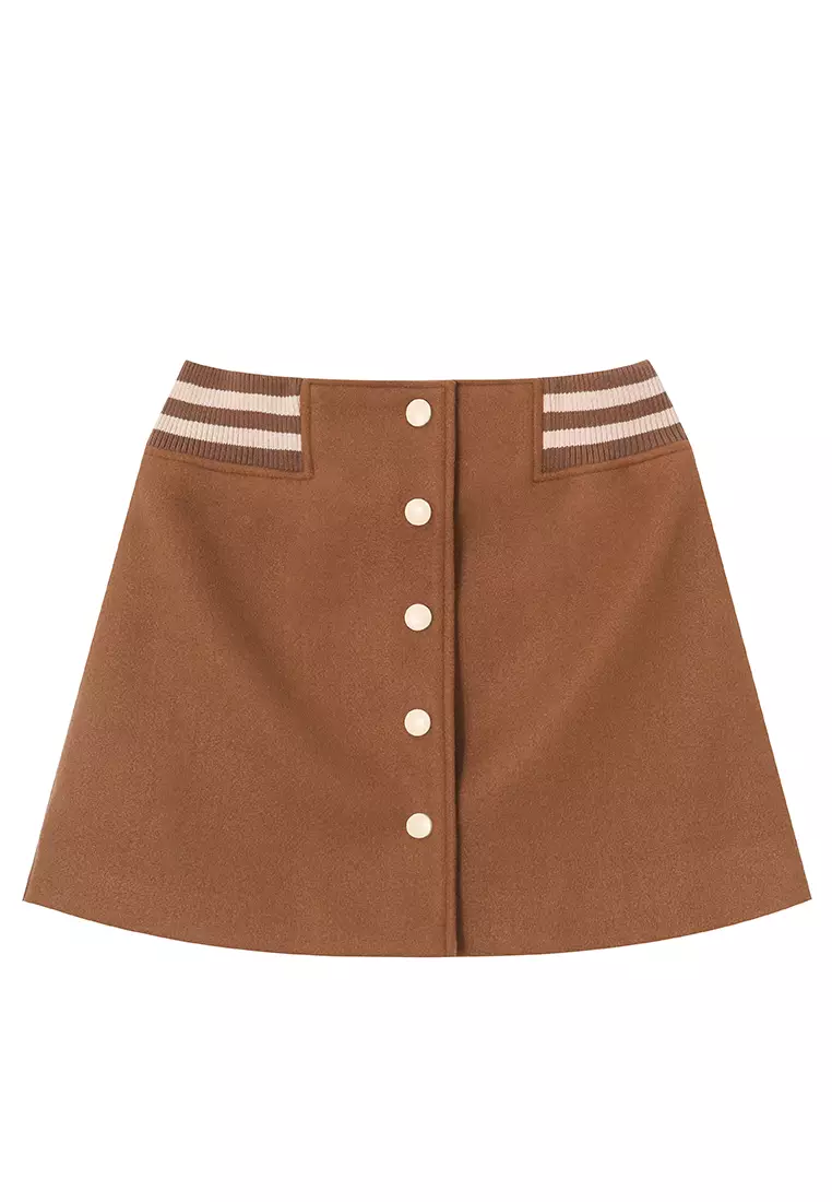 Button placket skirt best sale