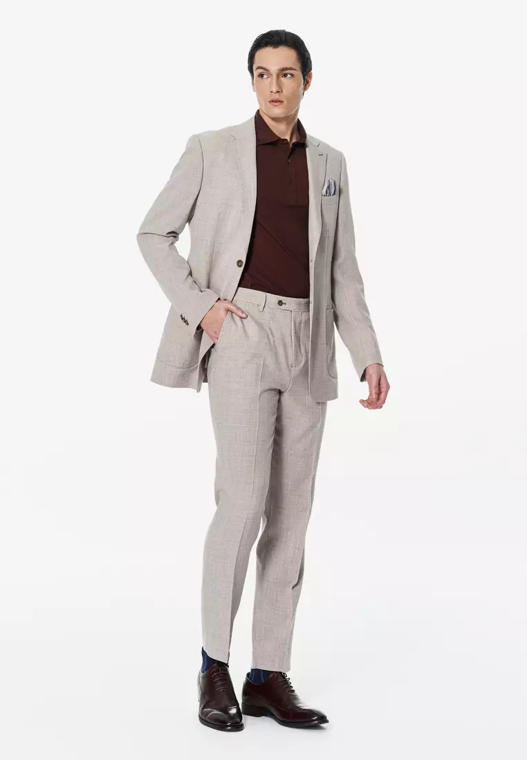 焦糖棕八字領POLO衫