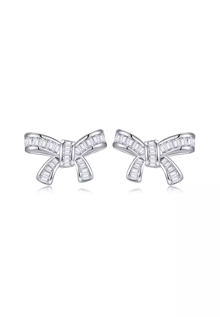 Anting Wanita Korea Berlian Antingan Kotak Indah Anting Cewek silver