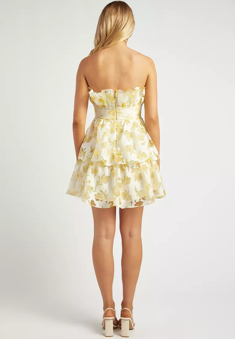 Ruffled Floral Organza Dress