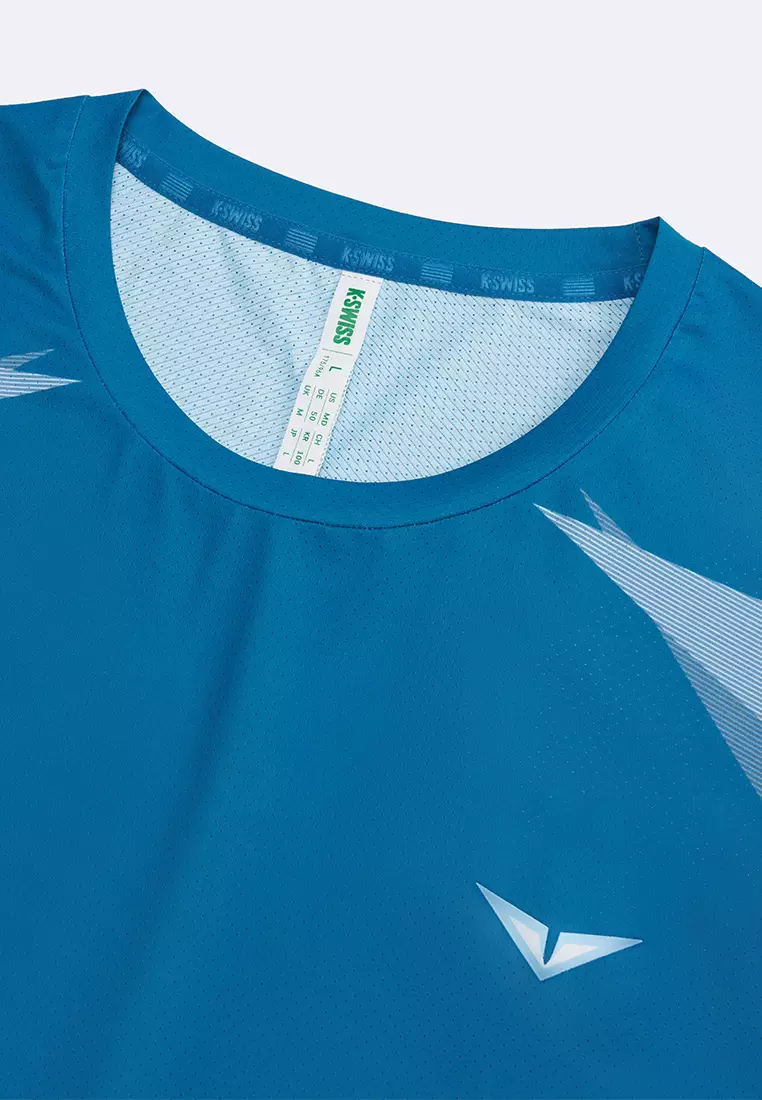 男裝 LOGO 輕量速乾拼色網球T裇