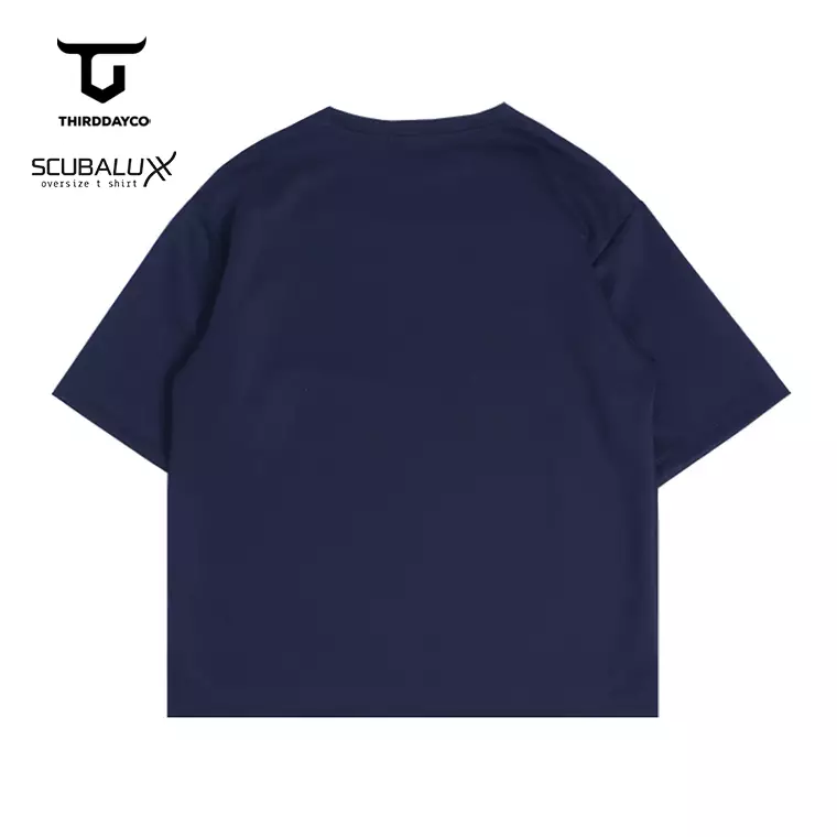 THIRDDAY Kaos Oversize Unisex Bahan Scuba  "katakana pixver" navy MTY12