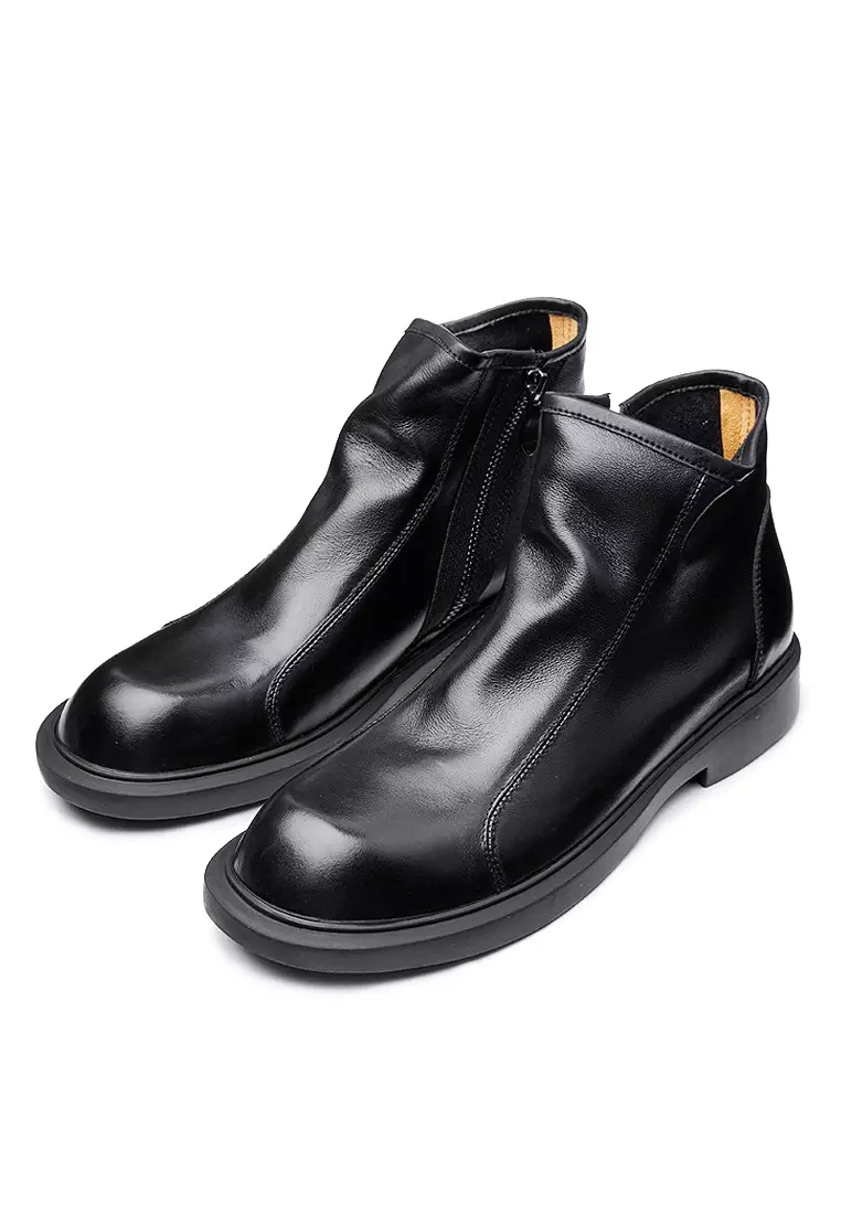 VANSA Vintage Top Layer Cowhide High-Top Boots VSM-B20242