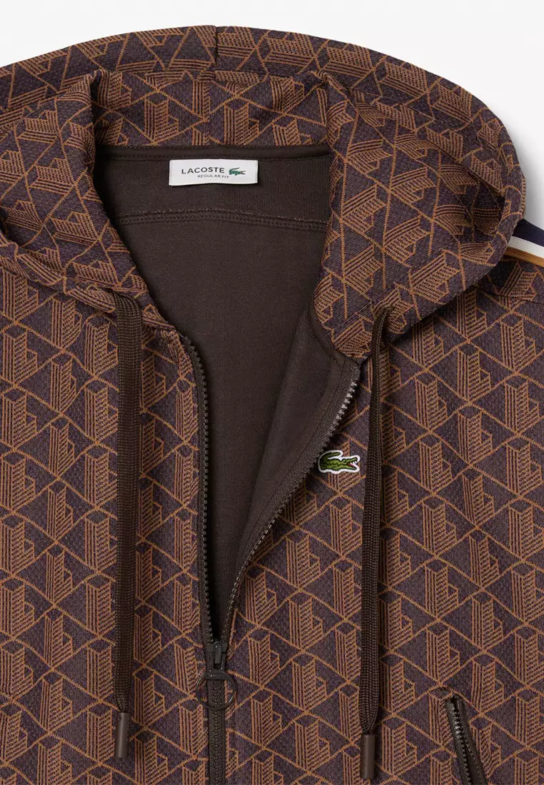 Monogram Jacquard Zip Front Hoodie
