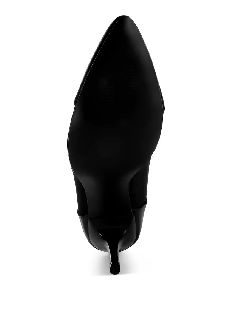 Black Pointy Toe Ankle Strap Pumps