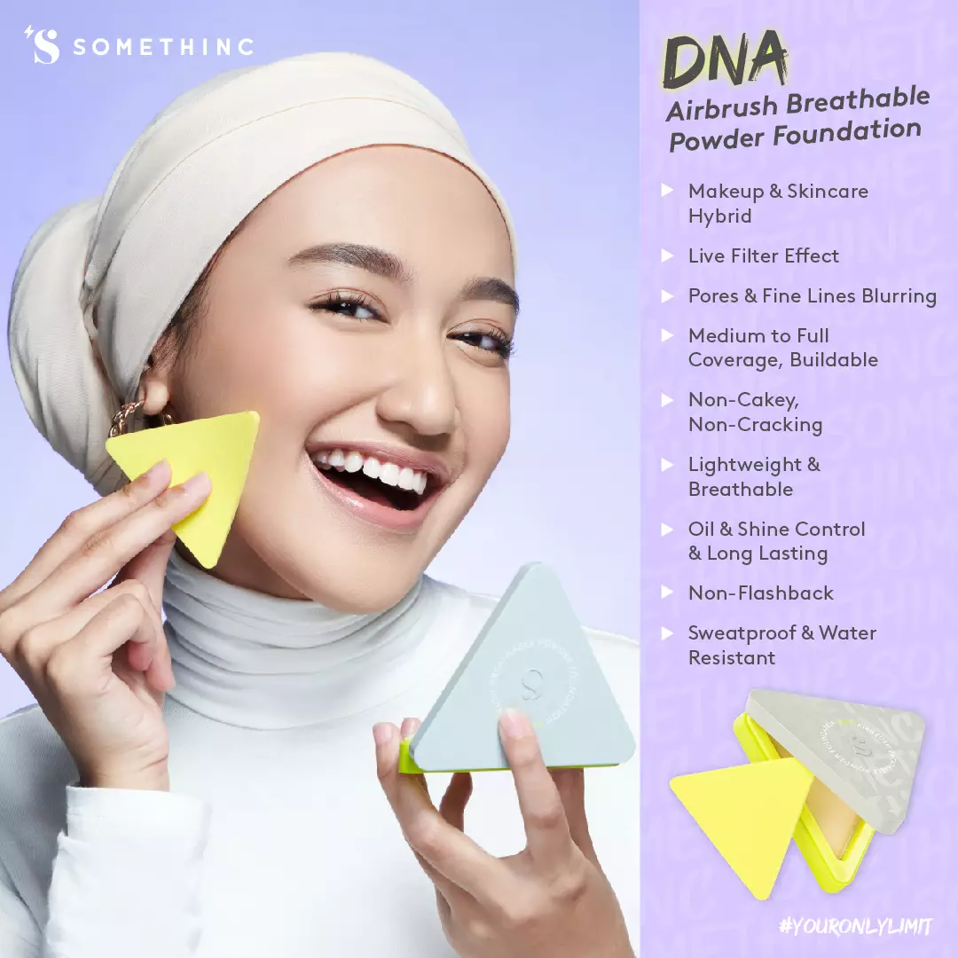 SOMETHINC DNA Airbrush Breathable Powder Foundation - Bedak Padat Light