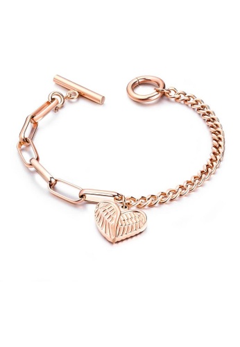 Air Jewellery gold Luxurious Padua Heart Bracelet In Rose Gold 6E524AC6F15C7EGS_1