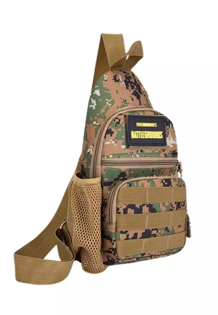 Cyrill Tas Selempang Crossbody Unisex Sling Bag Design Casual Material Oxford ORIGINAL - Brown Green