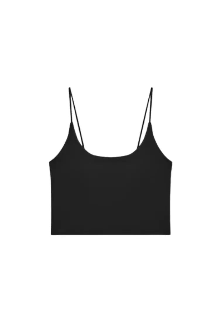 Premium Alaia Seamless Ice Silk Bralette Inner Top in Black