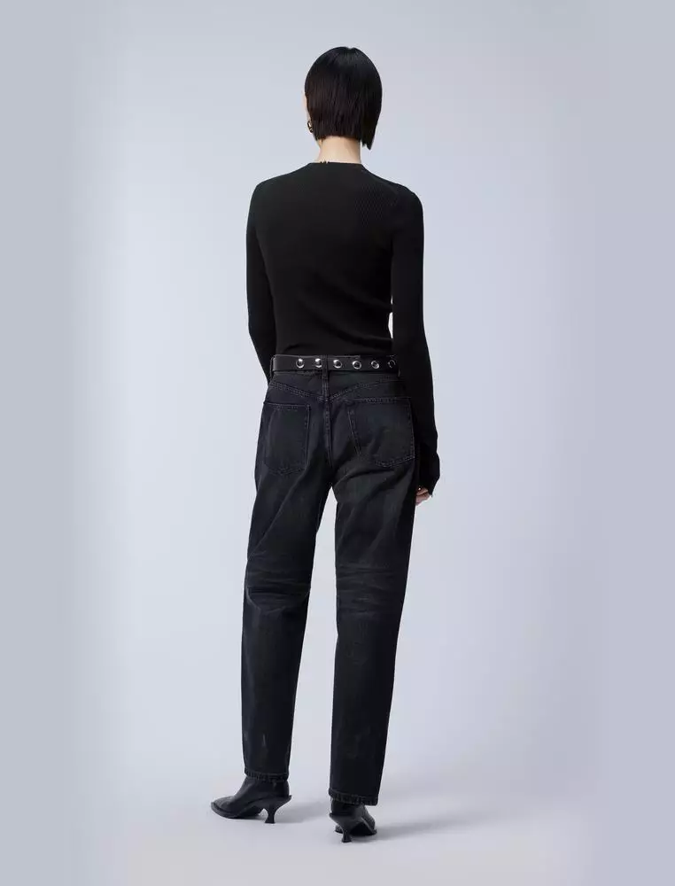 Fitted Denim Long Pants