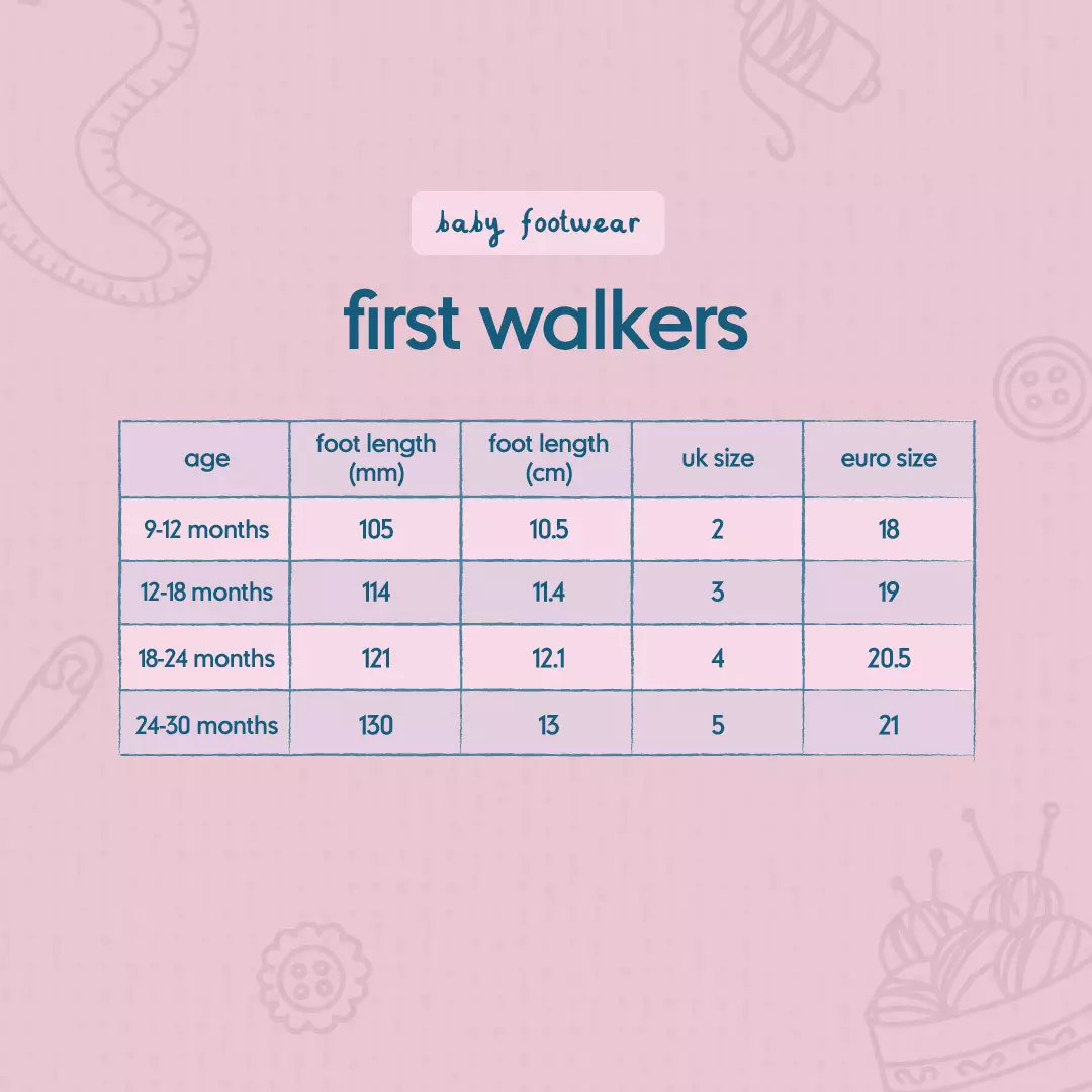 Mothercare size chart shoes outlet