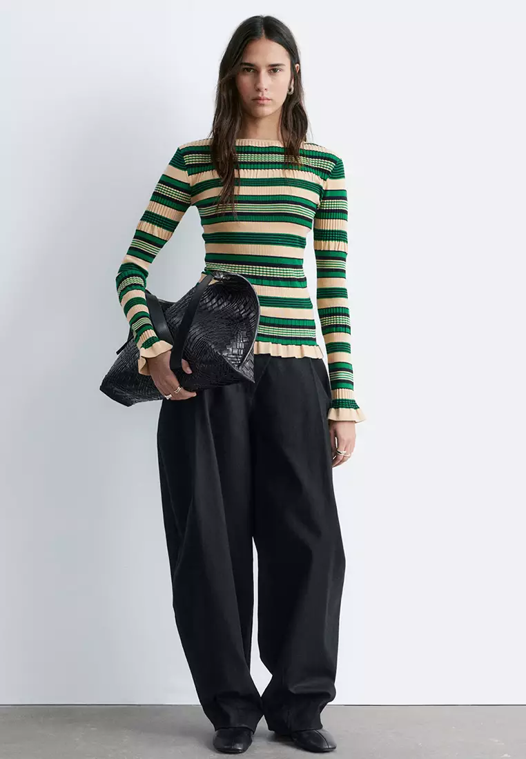 Long-Sleeve Ribbed Top