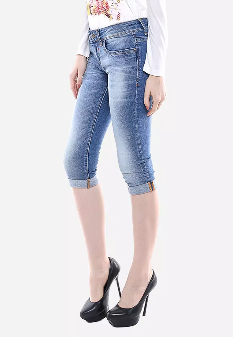LGS - Celana Capri Biru Muda Slim Fit Jeans Premium LPC.400.007.A174.C