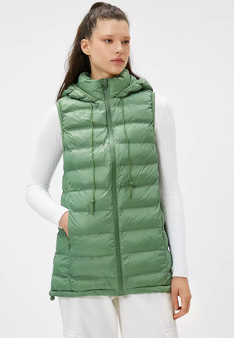 Discount on KOTON  shoes - SKU: Puffer Vest Hooded Pocket Detailed Stopper