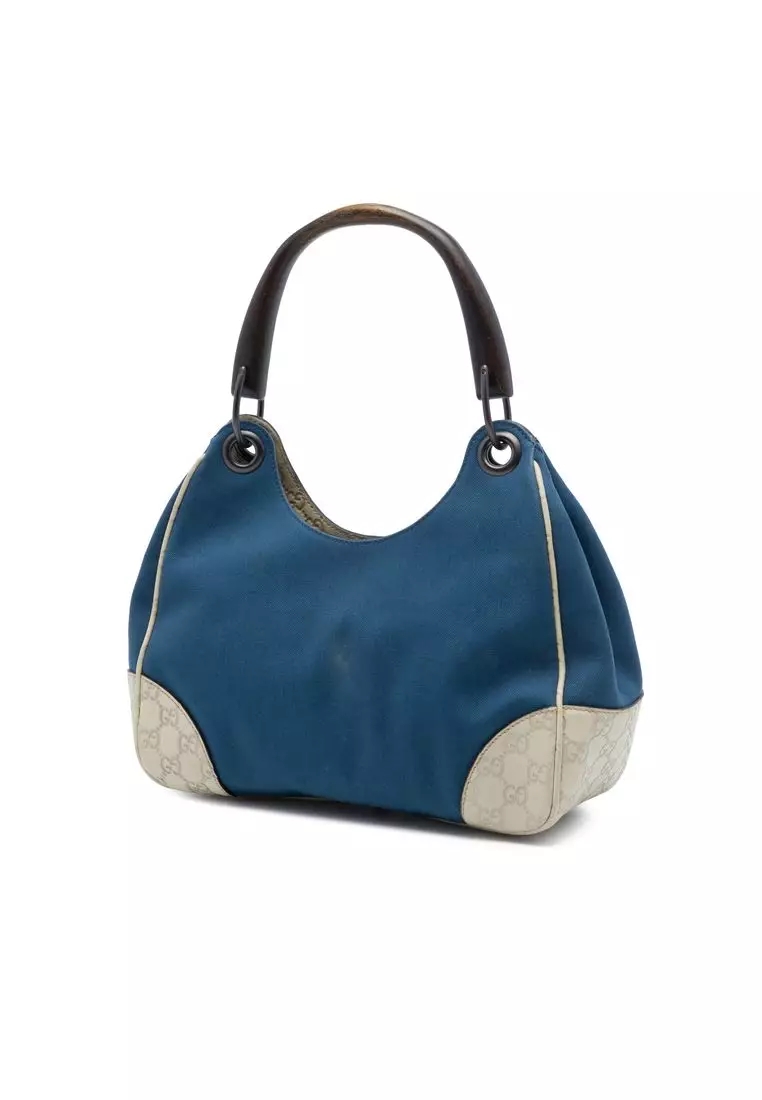 Pre-Loved Gucci Guccissima Trimmed Canvas Colbert Shoulder Bag