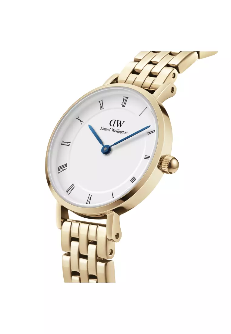 Petite Roman numerals 28mm 5-Link Gold White Dial - Fashion Watch for women - Stainless Steel Strap Watch - Female Watch - DW Official - Authentic