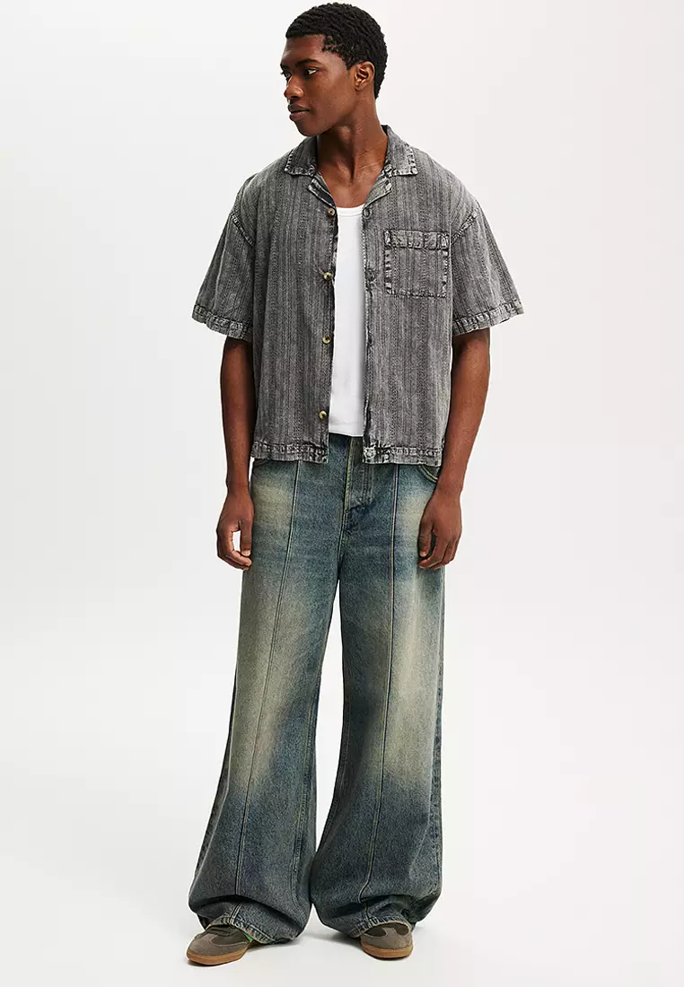 Washed Box Fit Short Sleeve Shirt