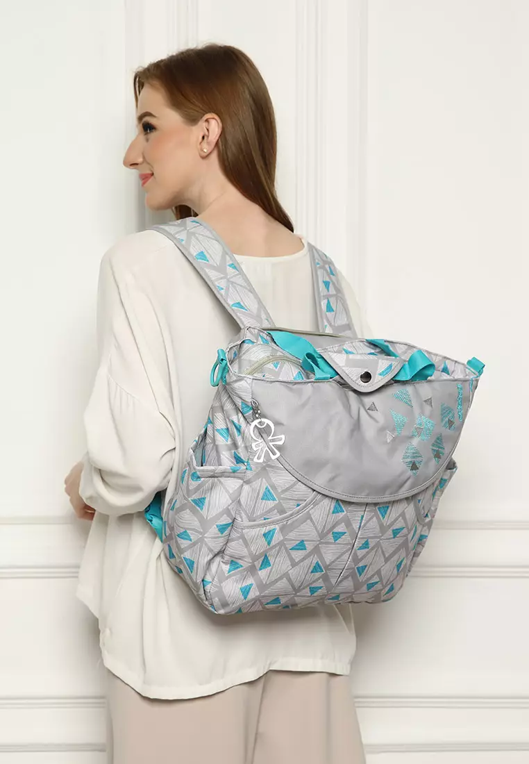 Okiedog Sumo Triangle Blue 3in1 diaper bag -  tas bayi