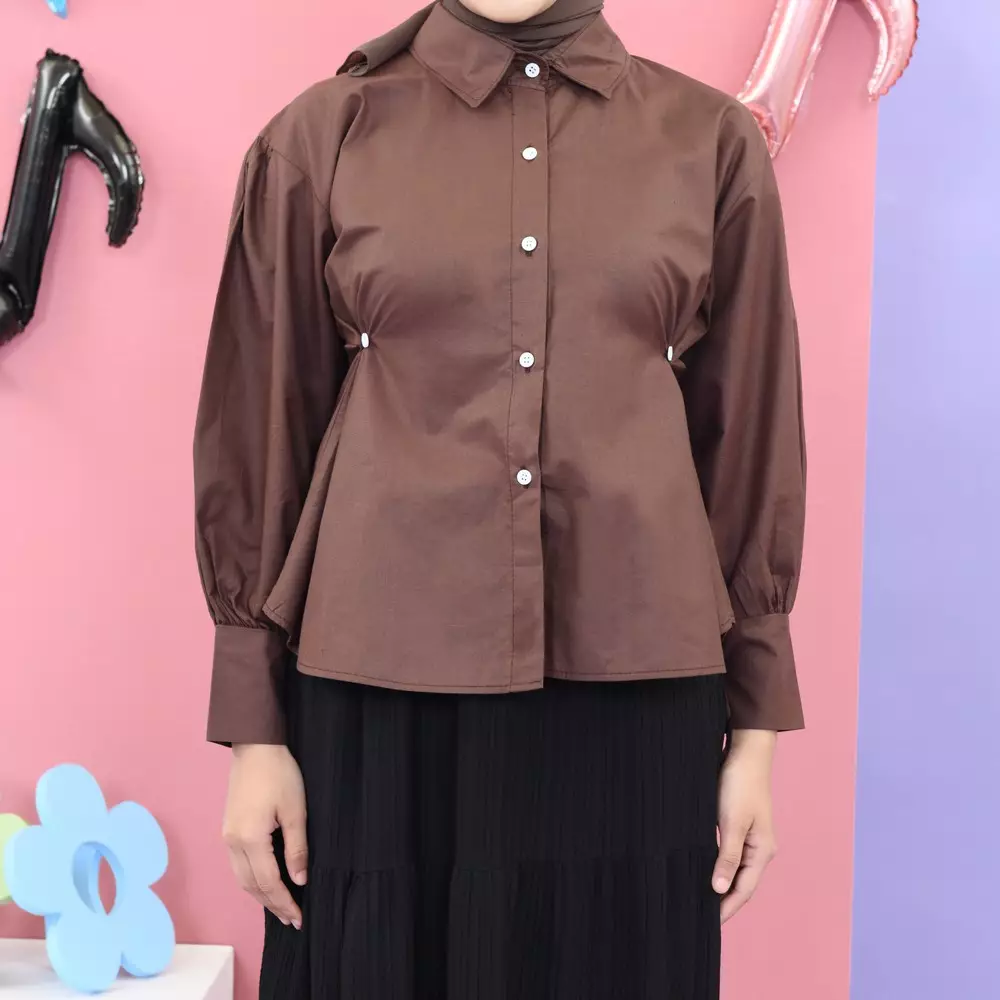 Dyandra Kemeja - Coffee M19730 R42S2