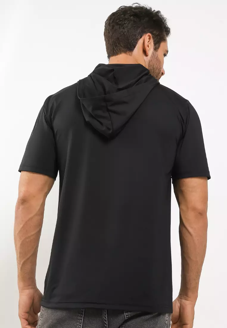 Short Sleeve Hoodie Turtleneck