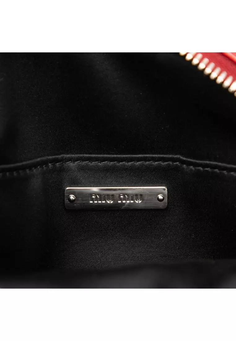 Pre-Loved Miu Miu Vitello Soft Crystal Embellished Solitaire Camera Bag