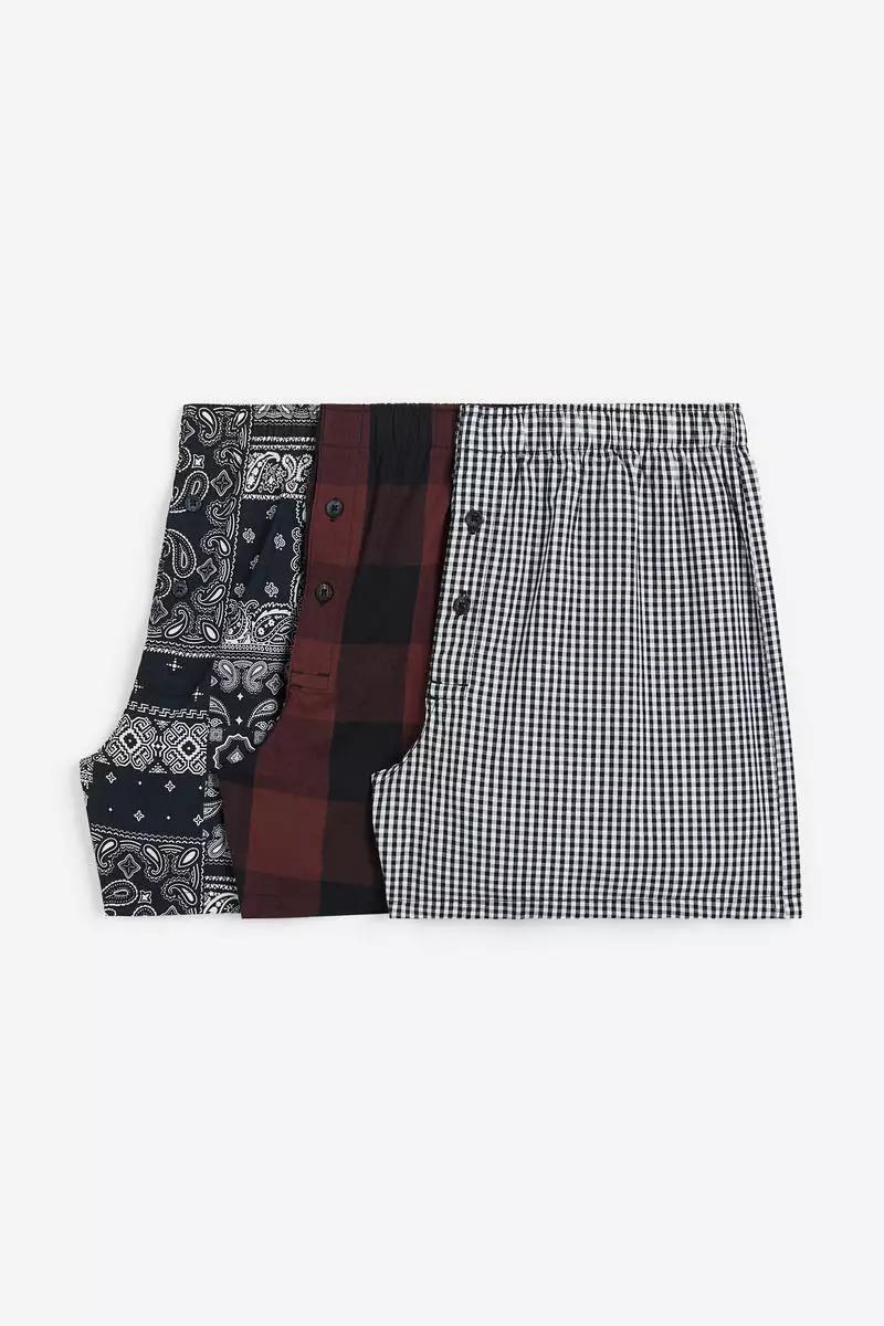 3-pack woven cotton boxer shorts