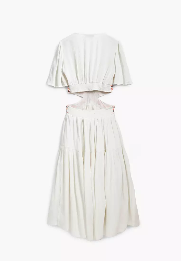 Cut-out embroidered dress