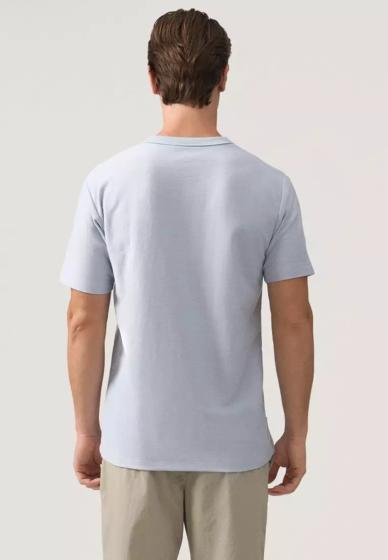 Regular Fit T-Shirt With Neck Binding Finish In Fine Ottoman
