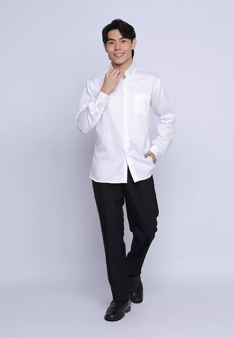 Slim Fit Plain Button Down Collar