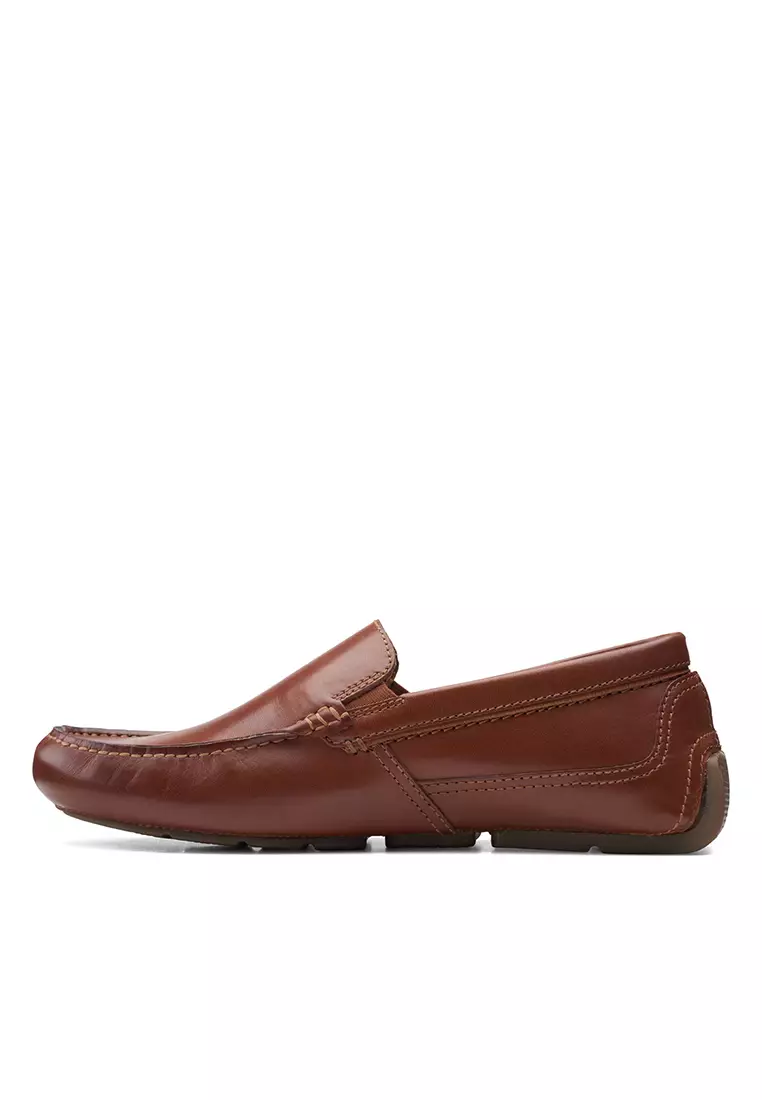 Markman Plain Dark Tan Leather Mens Casual Shoes