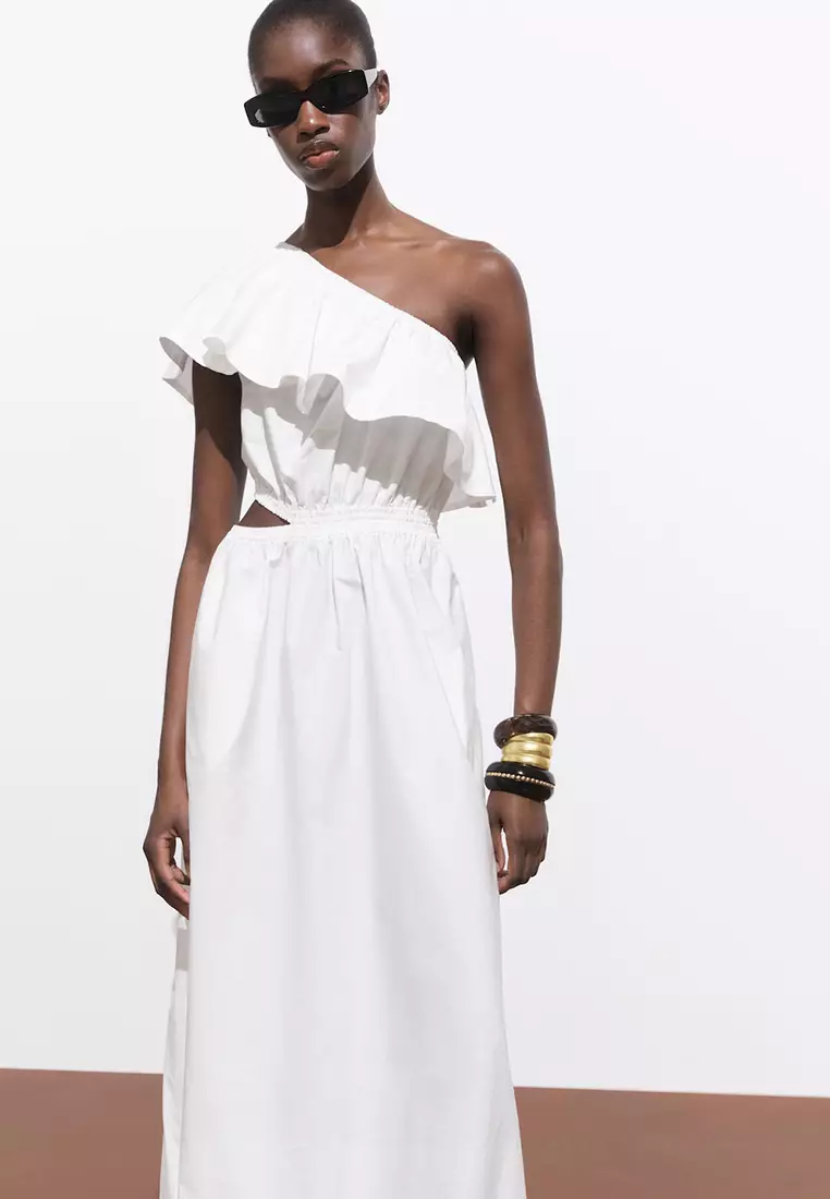 Asymmetrical Dress With Cut-Out