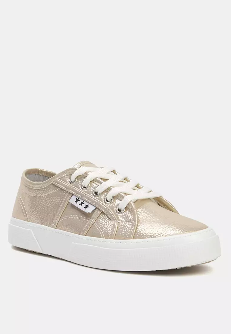 Lace-Up Flat Sole Sneakers