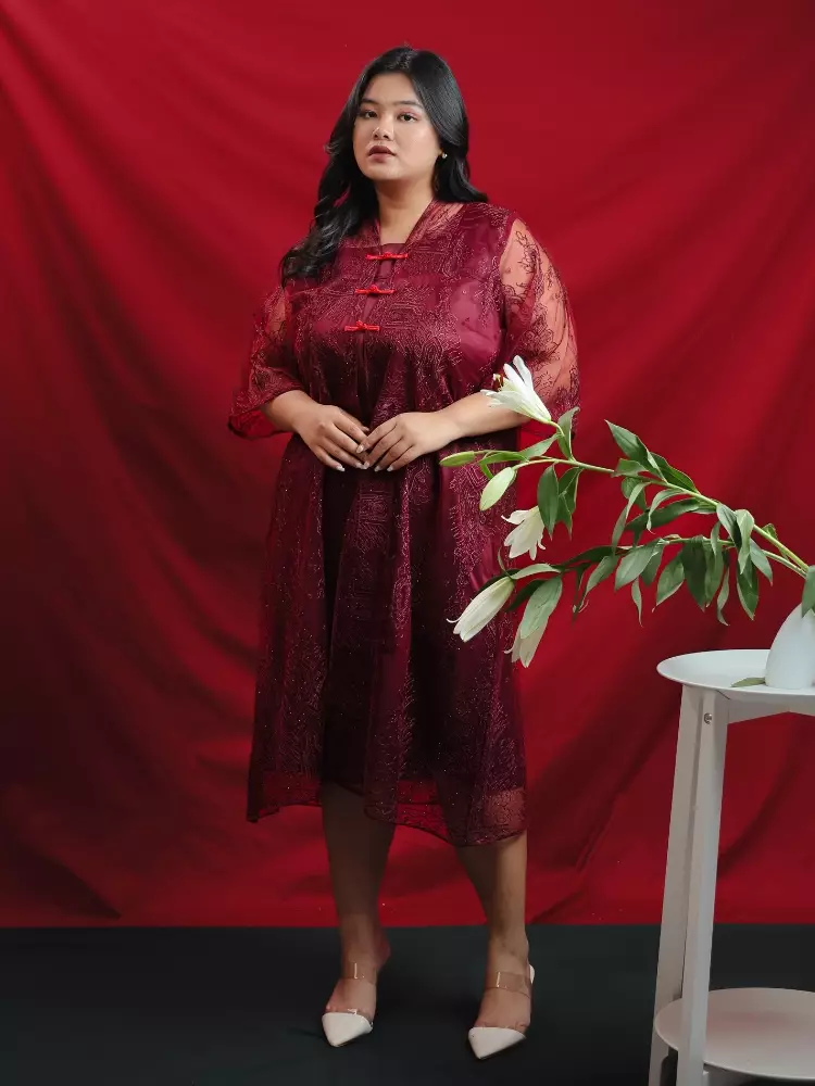 Xtramiles Ladies dress gouw dress maroon
