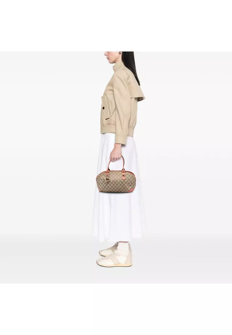 Pre-Loved Gucci Gg Canvas Heart Bit Satchel