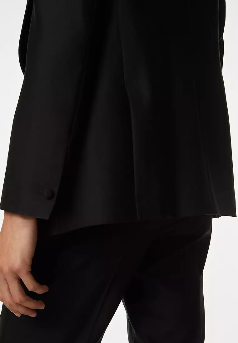 Regular Fit British Pure Wool Tuxedo Jacket