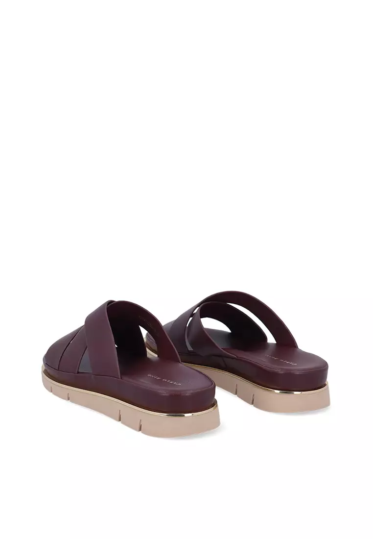 Maroon Mia Strappy Sandals