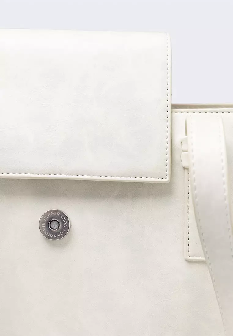 Ria Miranda Off White Nina Medium Box Bag