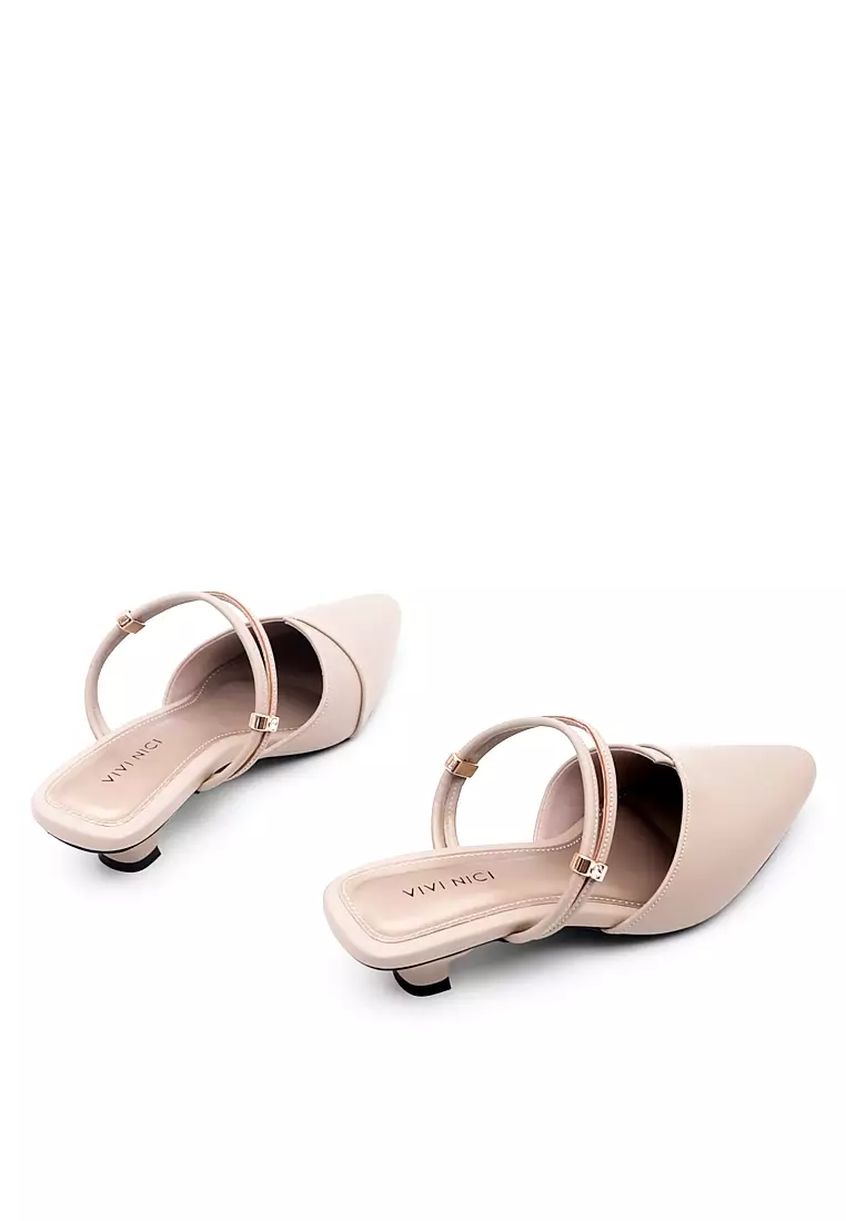 VIVI NICI - Blair Sandal Mules Hak 3 Cm Cannoli Cream