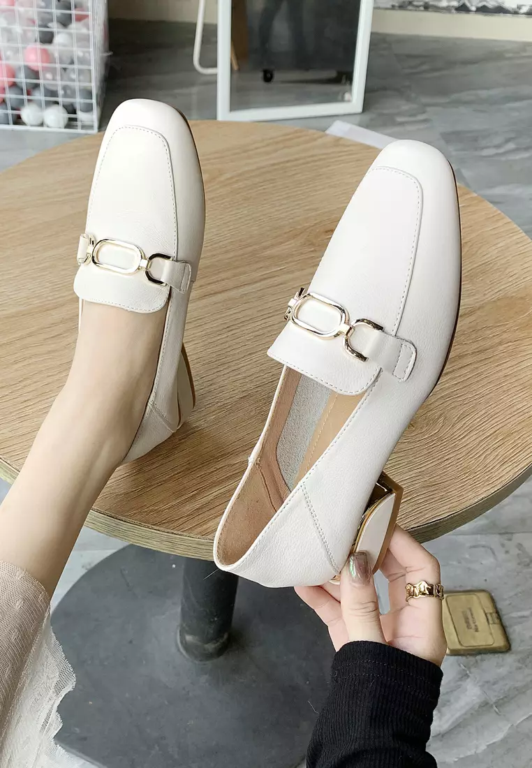 Open heel loafers hot sale