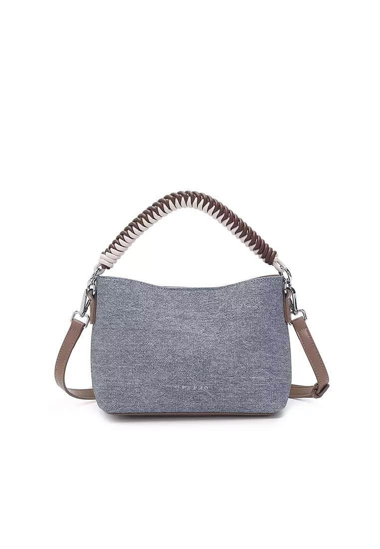 Women's Top Handle Bag / Sling Bag / Crossbody Bag / Shoulder Bag - Blue / Dark Khaki