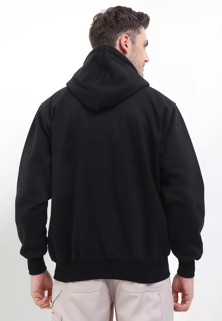 GRAHANGGRA Jaket Hoodie Zipper Axeron Cotton Fleece - Black