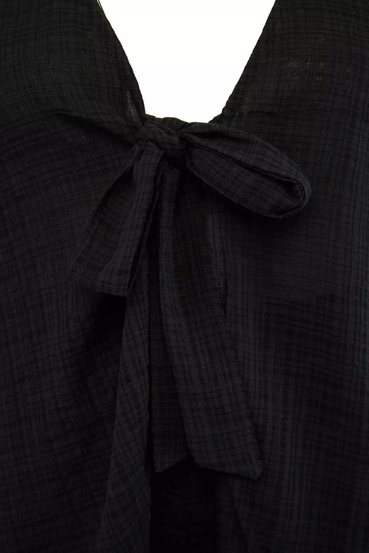 Beach Wear Black Binding Detail High Waist Woven Blouse&Shorts Set Tbbss26Cp00007