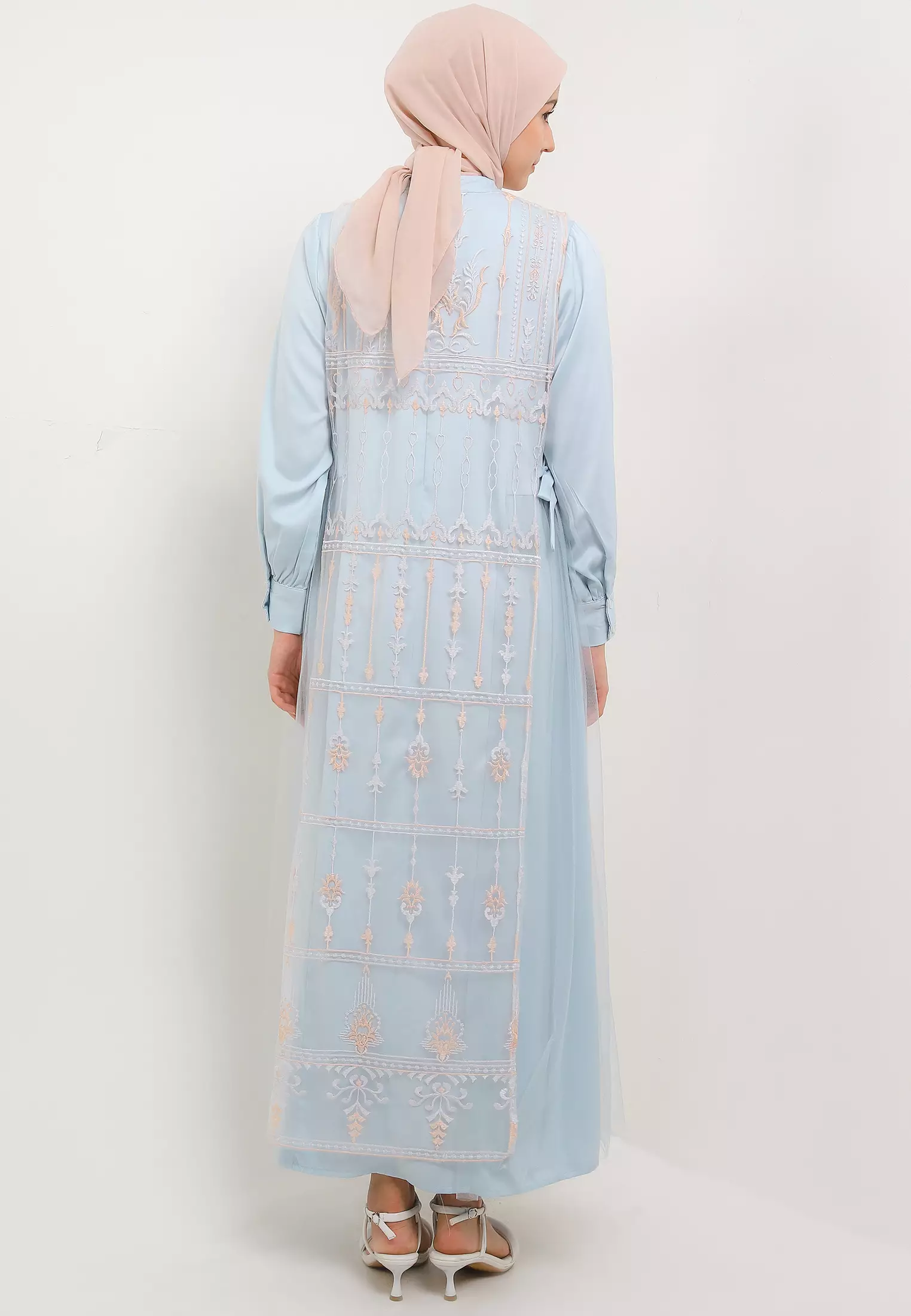 MFMW Syahzain Dress Gamis Brukat Blue
